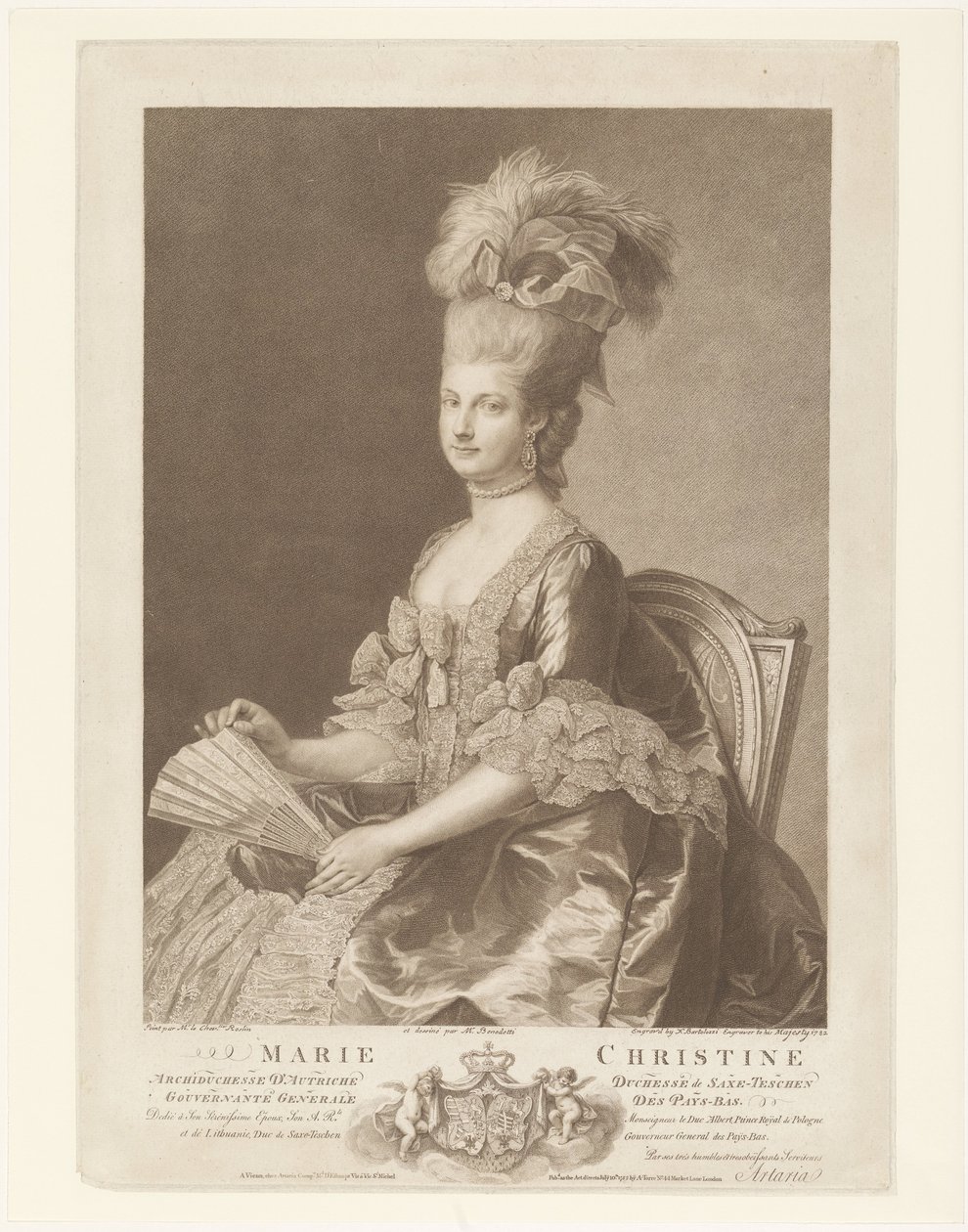 Maria Christina osztrák portréja alkotó: Francesco Bartolozzi