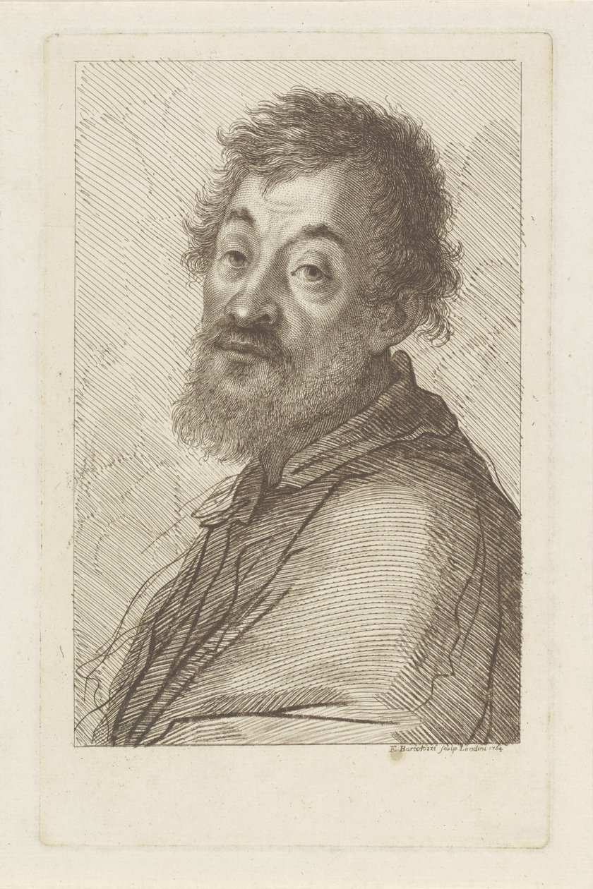 Egy szakállas férfi portréja alkotó: Francesco Bartolozzi
