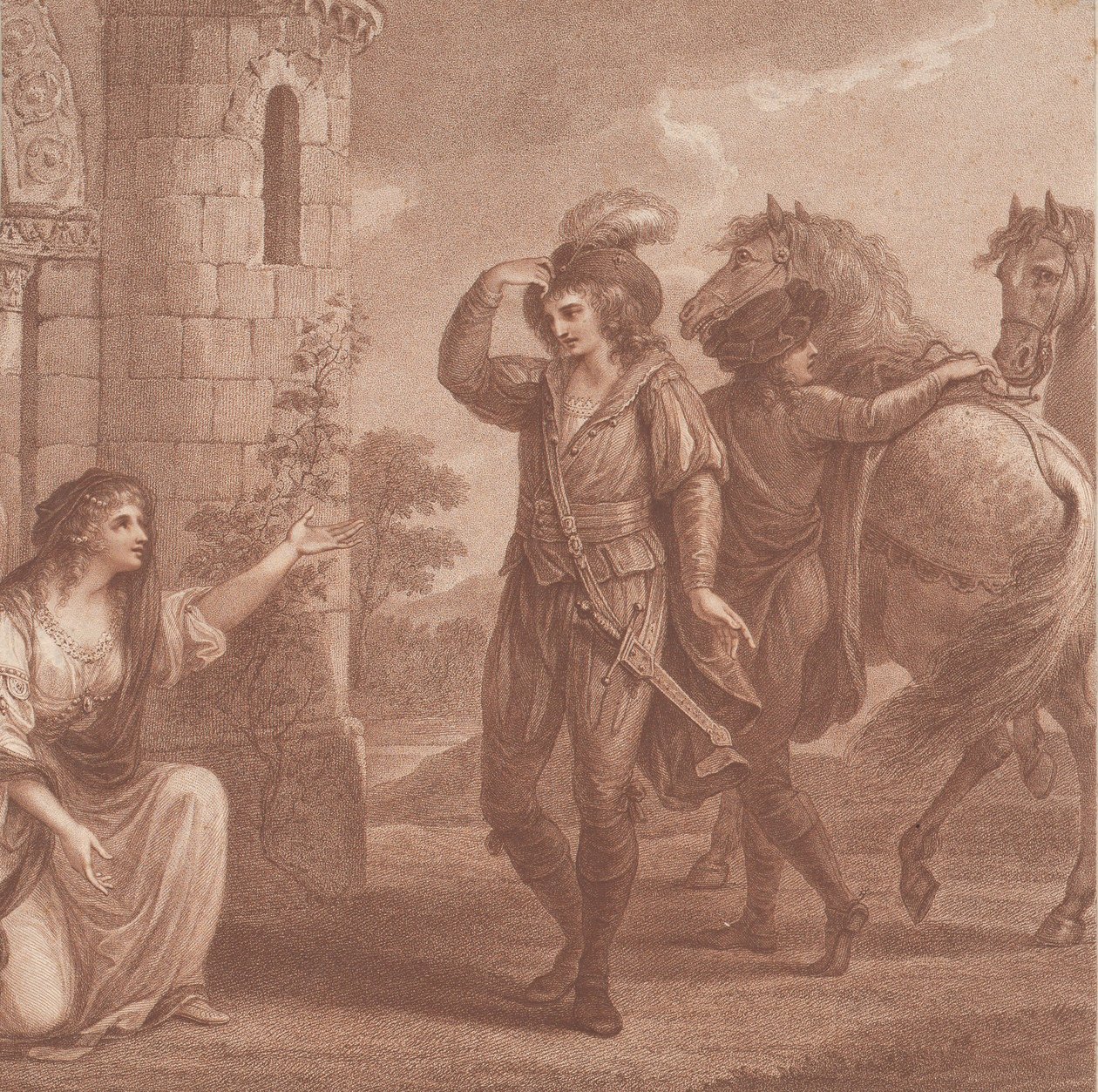 Edmund herceg, vezetékneve Ironside és Algitha, 1786. alkotó: Francesco Bartolozzi