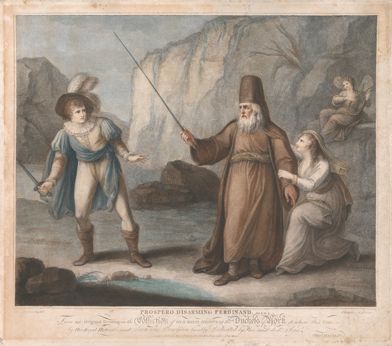Prospero lefegyverzi Ferdinándot, I. felvonás, II. jelenet alkotó: Francesco Bartolozzi