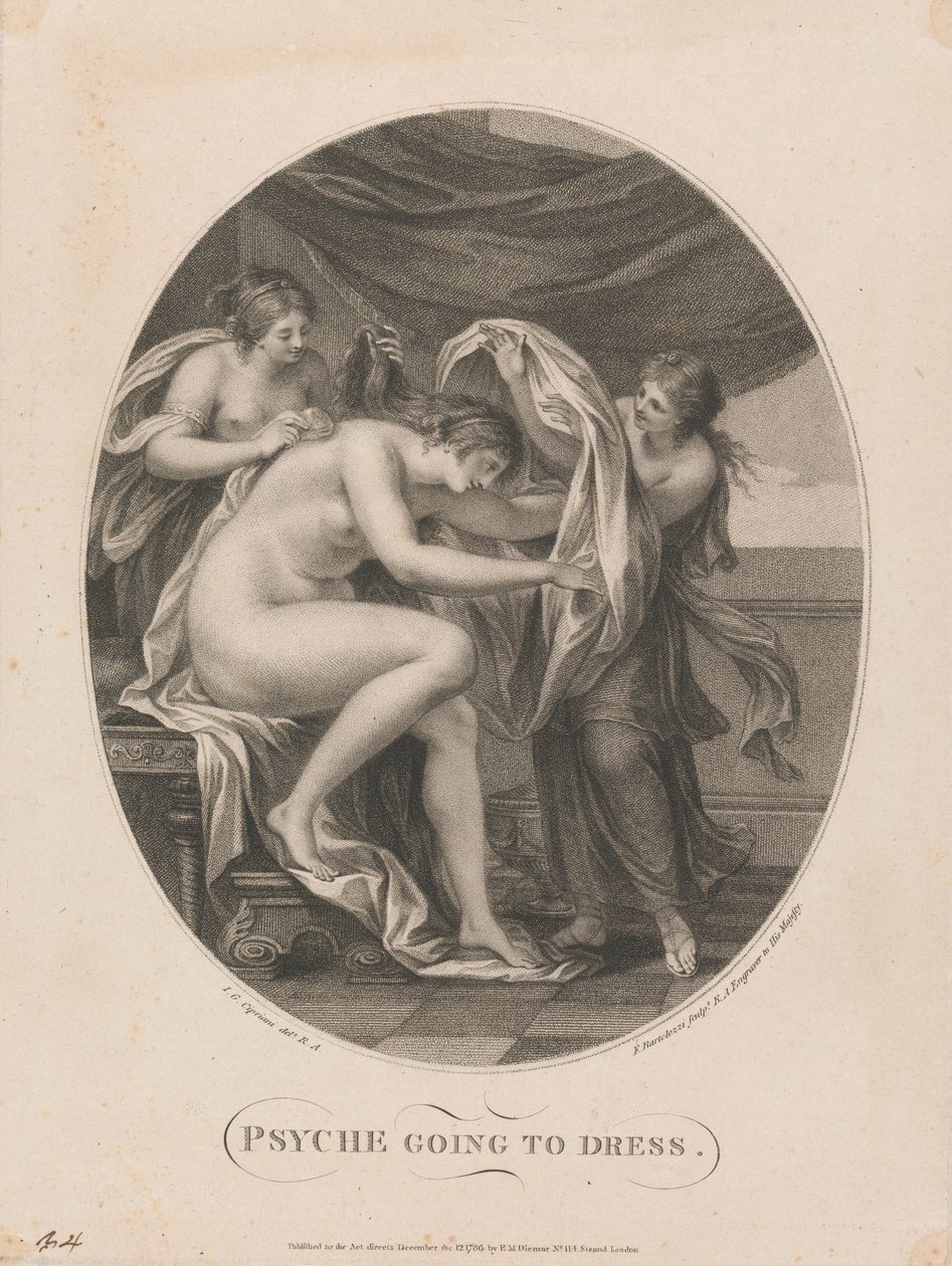 Pszükhé öltözni készül alkotó: Francesco Bartolozzi