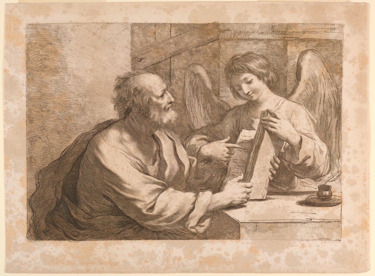 Szent Máté angyallal és könyvvel alkotó: Francesco Bartolozzi
