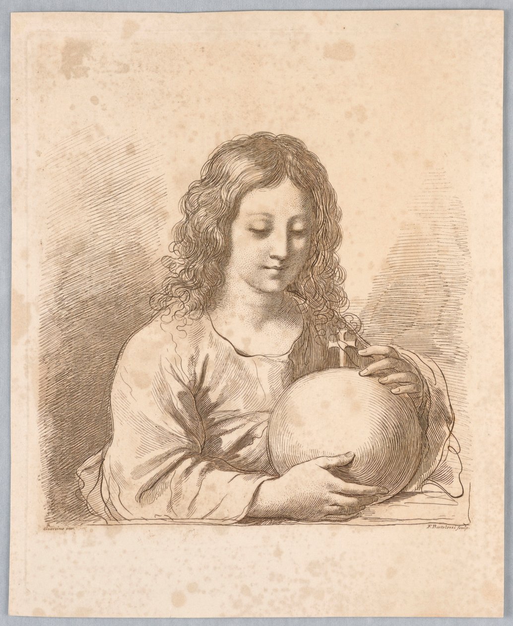 Salvator Mundi, földgömbbel és kereszttel alkotó: Francesco Bartolozzi