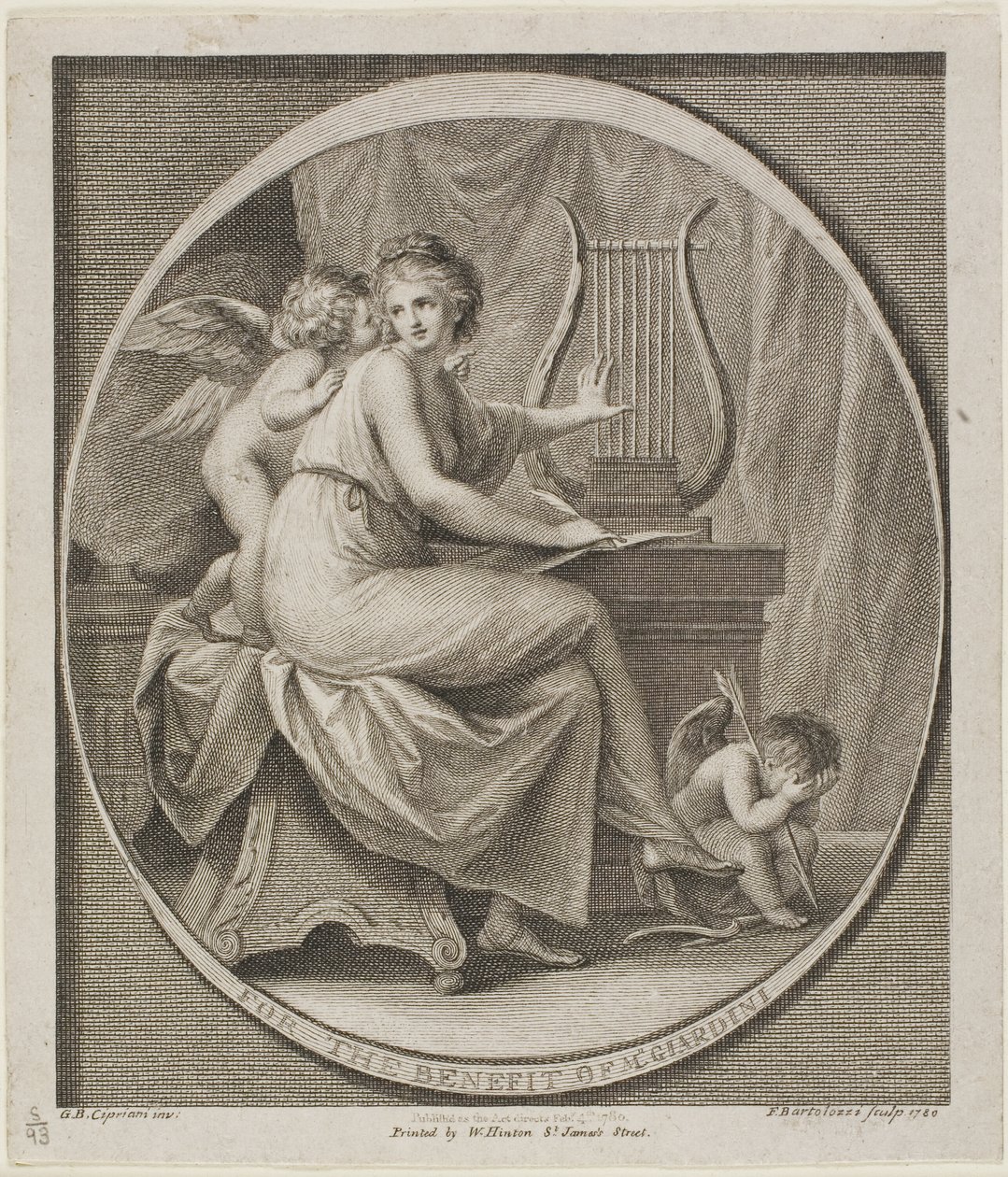 Jegy M. Gardini javára alkotó: Francesco Bartolozzi