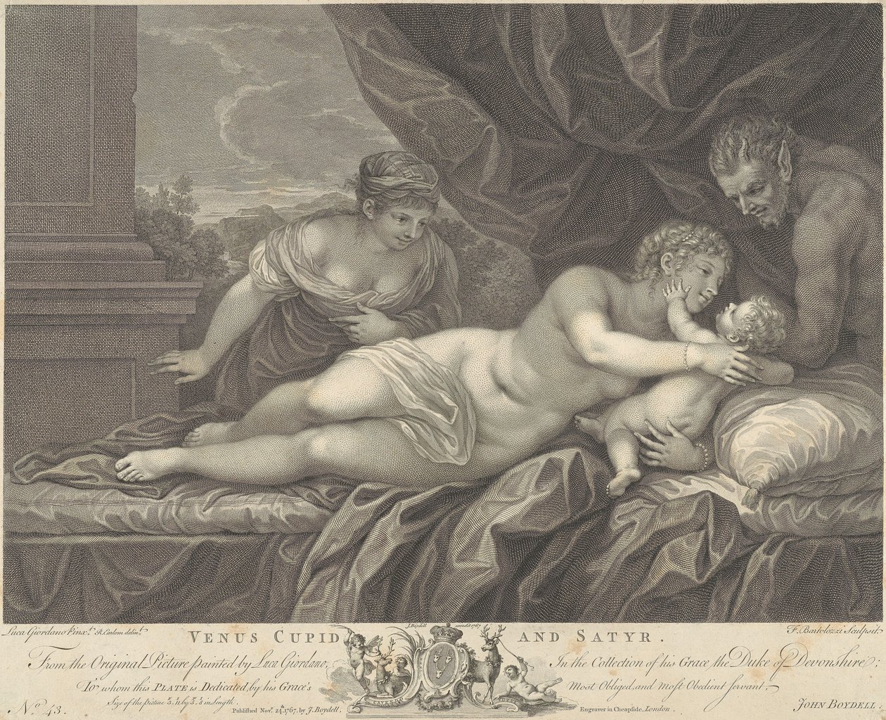 Vénusz, Ámor és Szatír alkotó: Francesco Bartolozzi