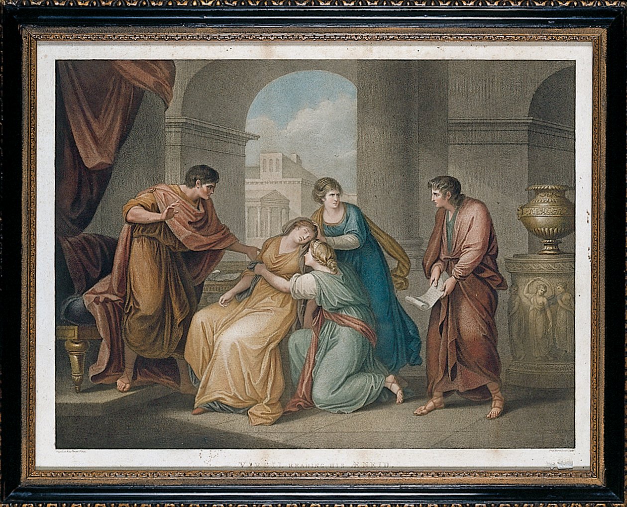 Vergilius olvassa Aeneisét, 1796 alkotó: Francesco Bartolozzi