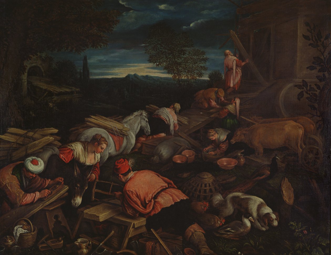 A bárka építése alkotó: Francesco Bassano