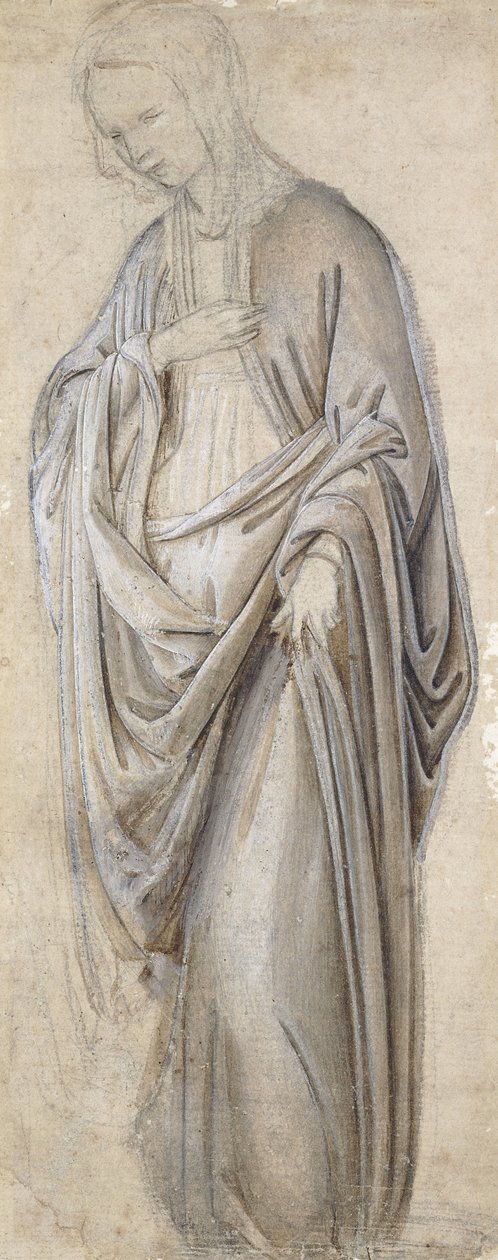 Drapery-tanulmány egy Szűz Angyali üdvözletnek, alkotó: Francesco Botticini