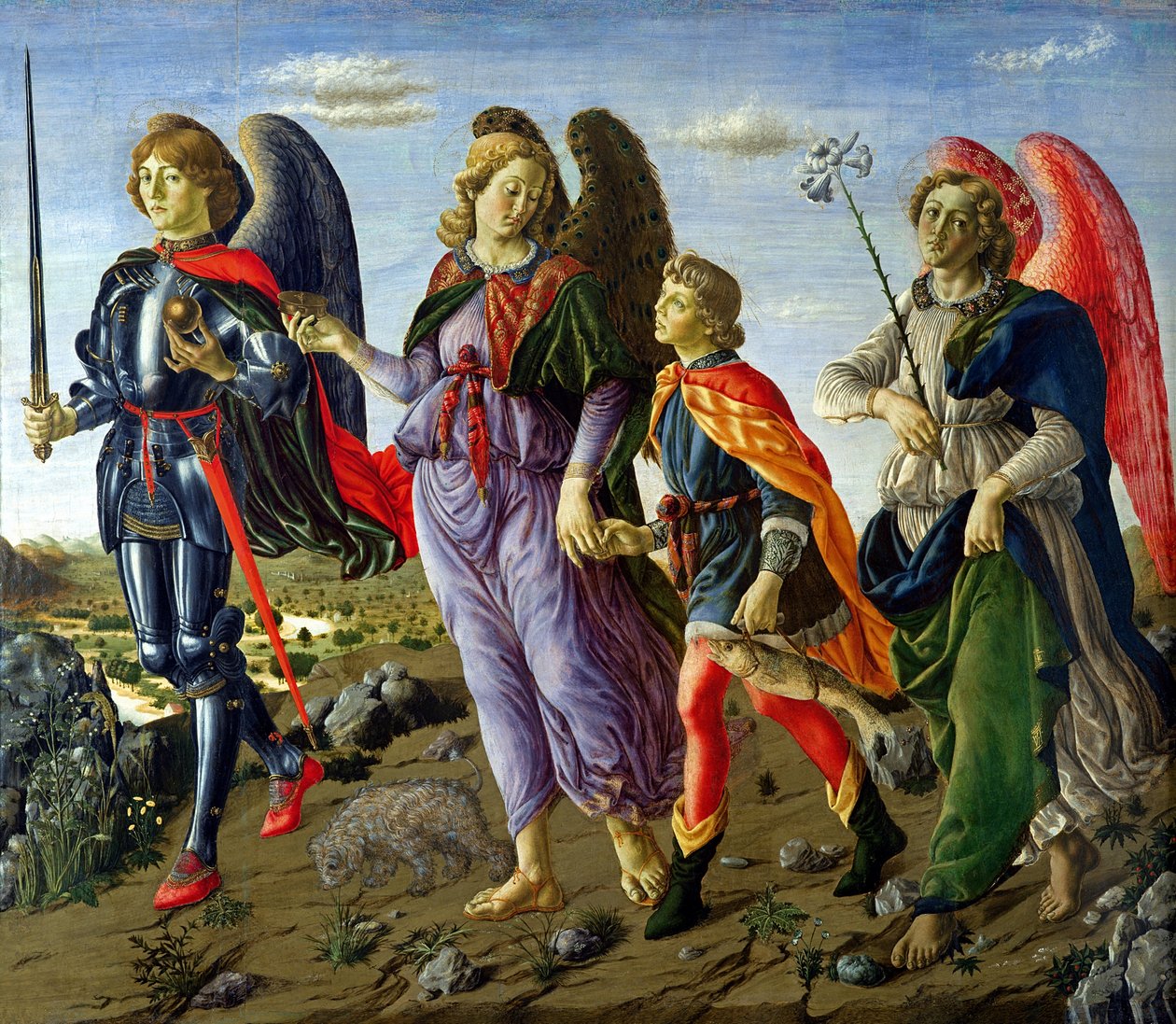 A három arkangyal és Tóbiás alkotó: Francesco Botticini