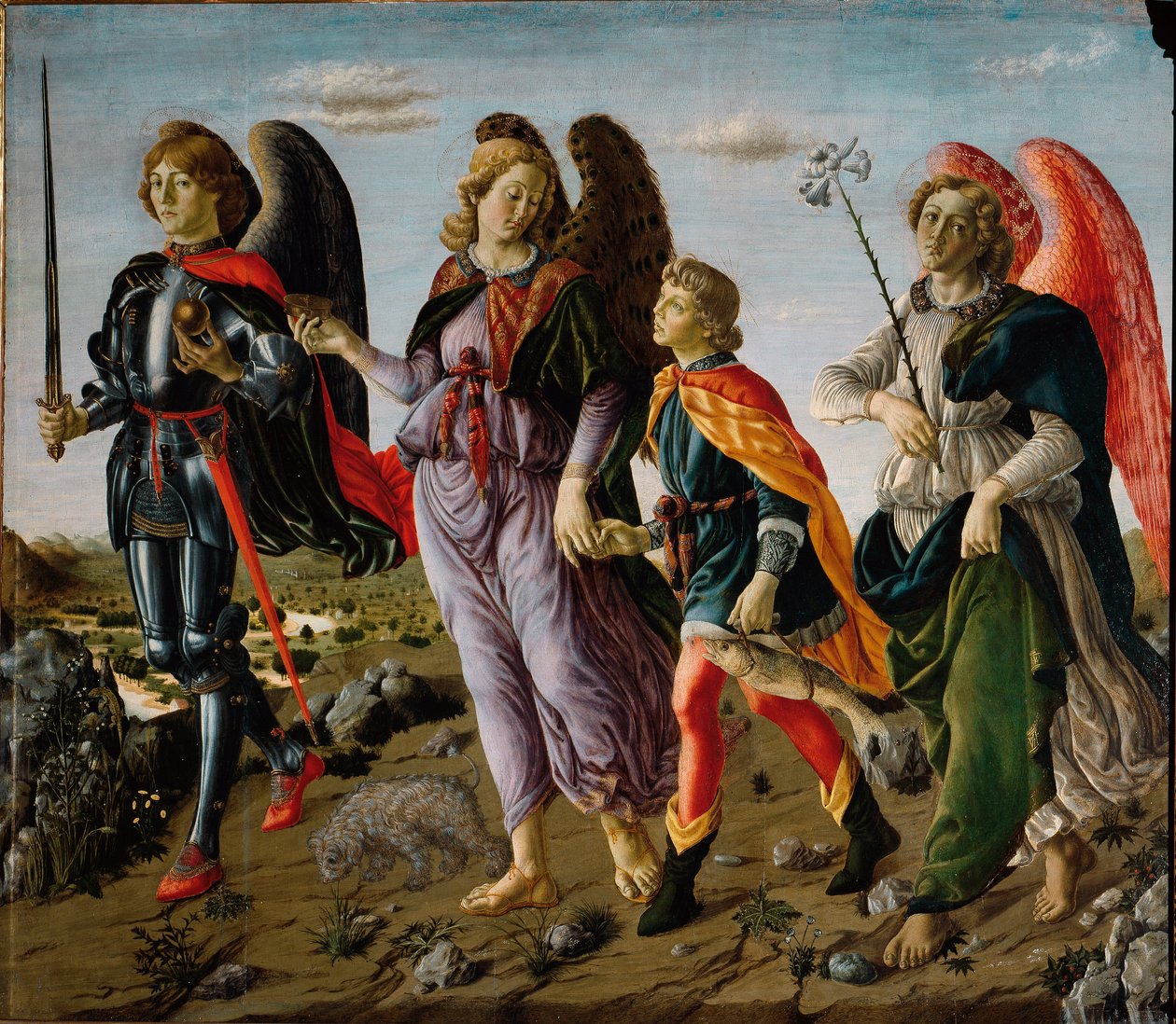 A három arkangyal és Tóbit (Festmény alkotó: Francesco Botticini