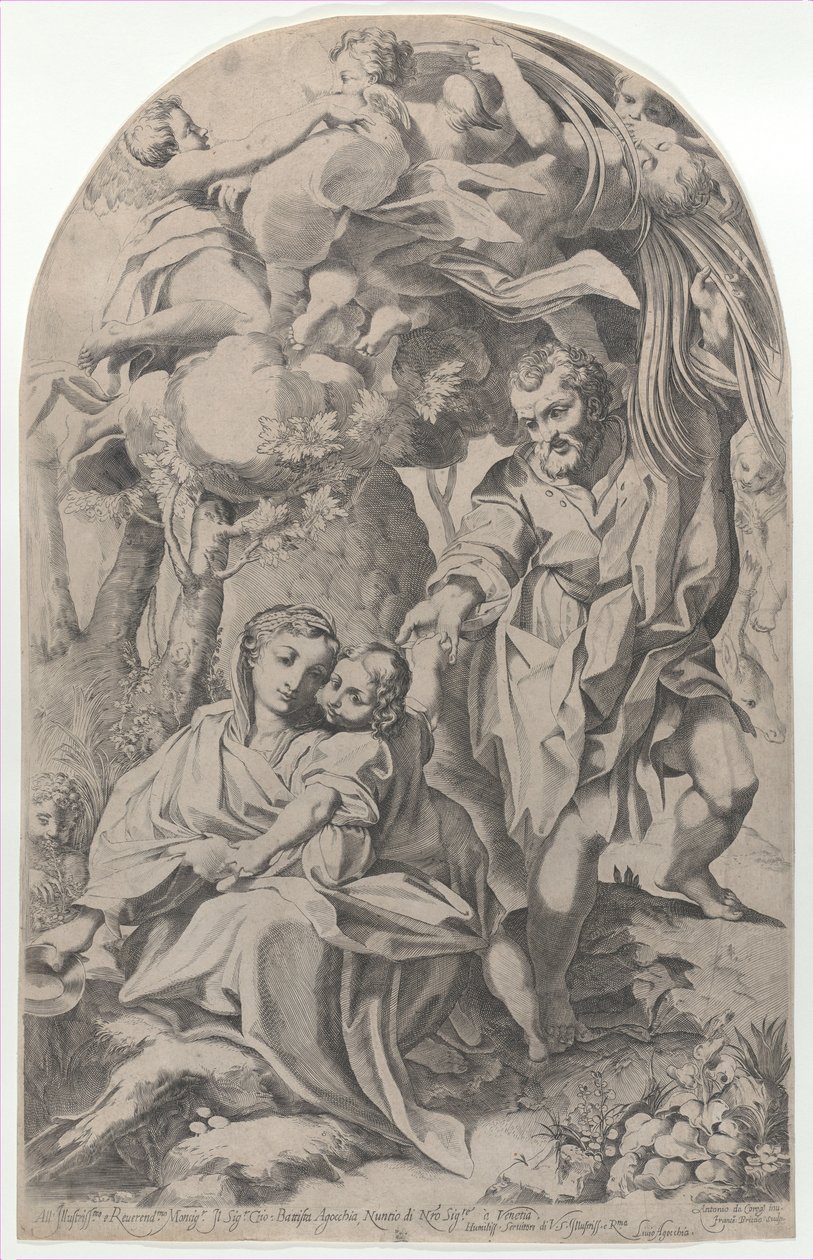 A többi az egyiptomi repülésen, 1600-23. alkotó: Francesco Brizio