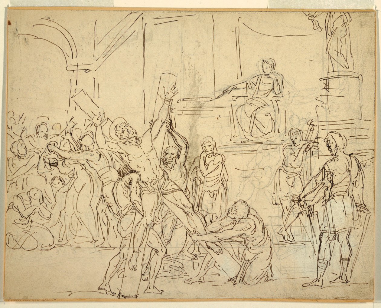 Rajz, Szent András mártíromsága, 1825-50 alkotó: Francesco Coghetti