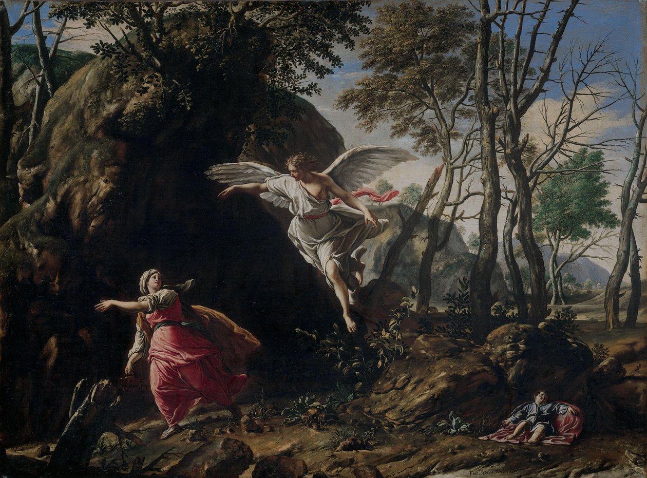 Hágár és Izmael a vadonban alkotó: Francesco Cozza