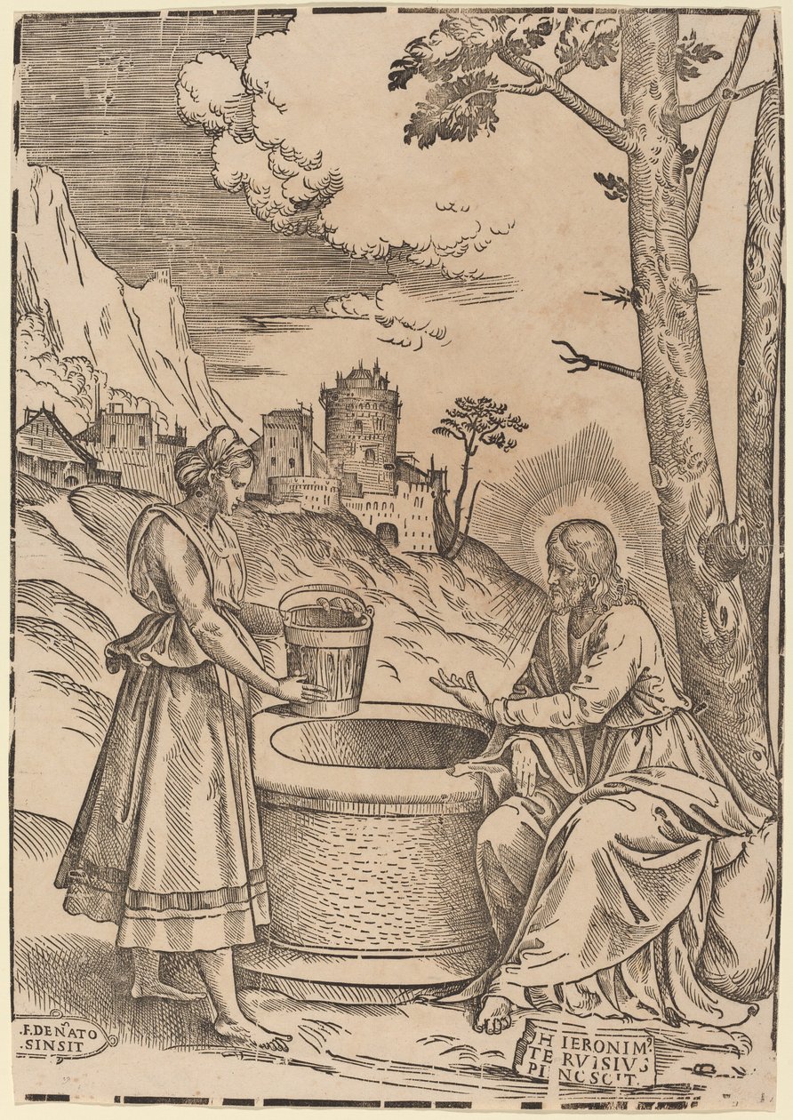 Krisztus és a szamáriai asszony alkotó: Francesco Denanto after Girolamo Pennacchi