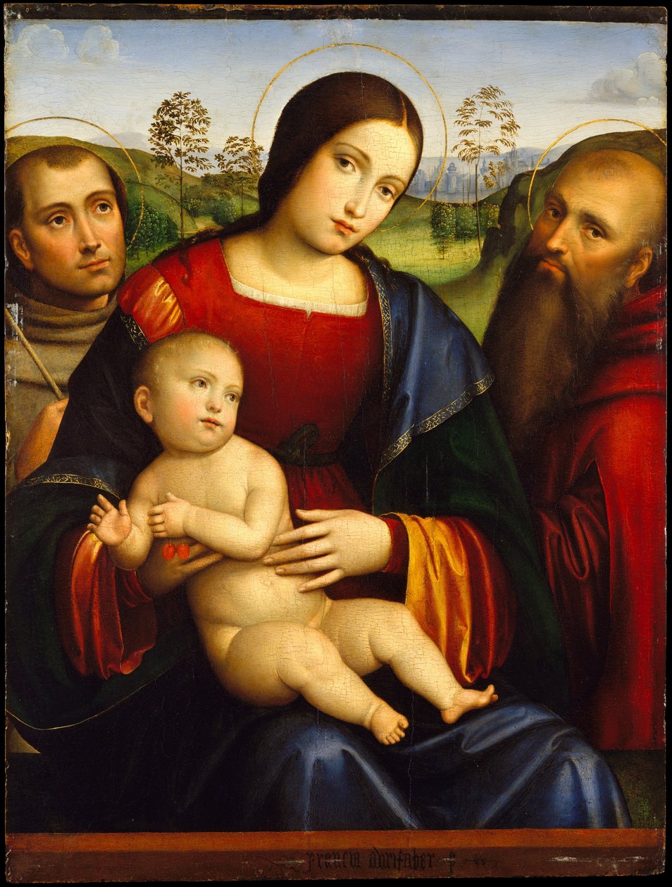 Madonna a gyermekkel, Szent Ferenccel és Szent Jeromossal alkotó: Francesco Francia