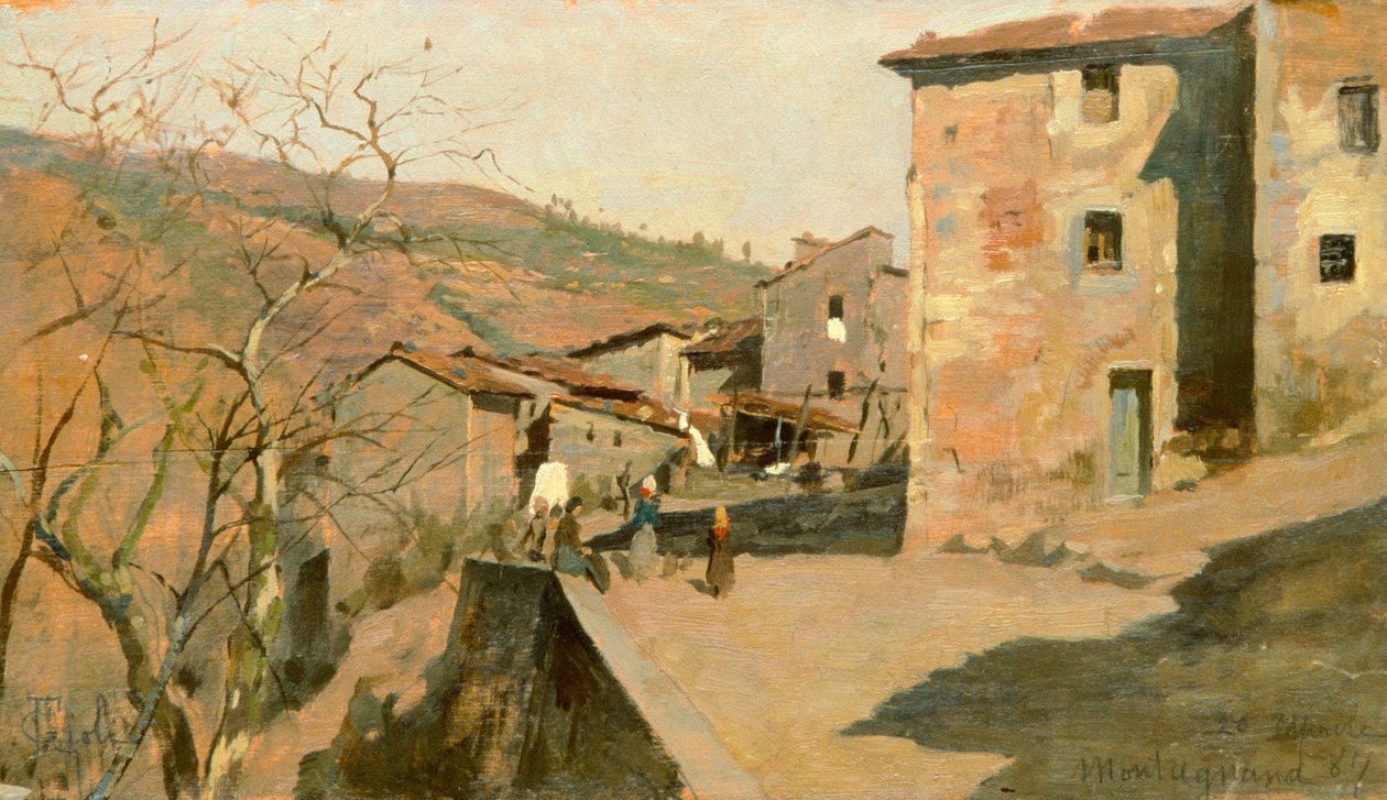 Francesco Gioli (1846-1922) Montagnana, olajtábla alkotó: Francesco Gioli