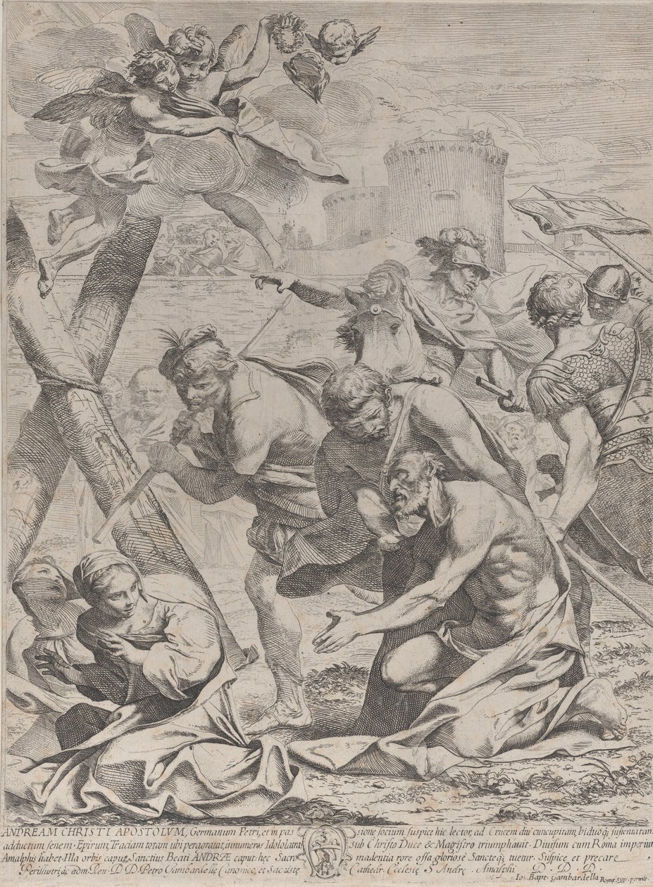 Szent András feszület előtt imádkozik, 1640-70. alkotó: Francesco Giovani