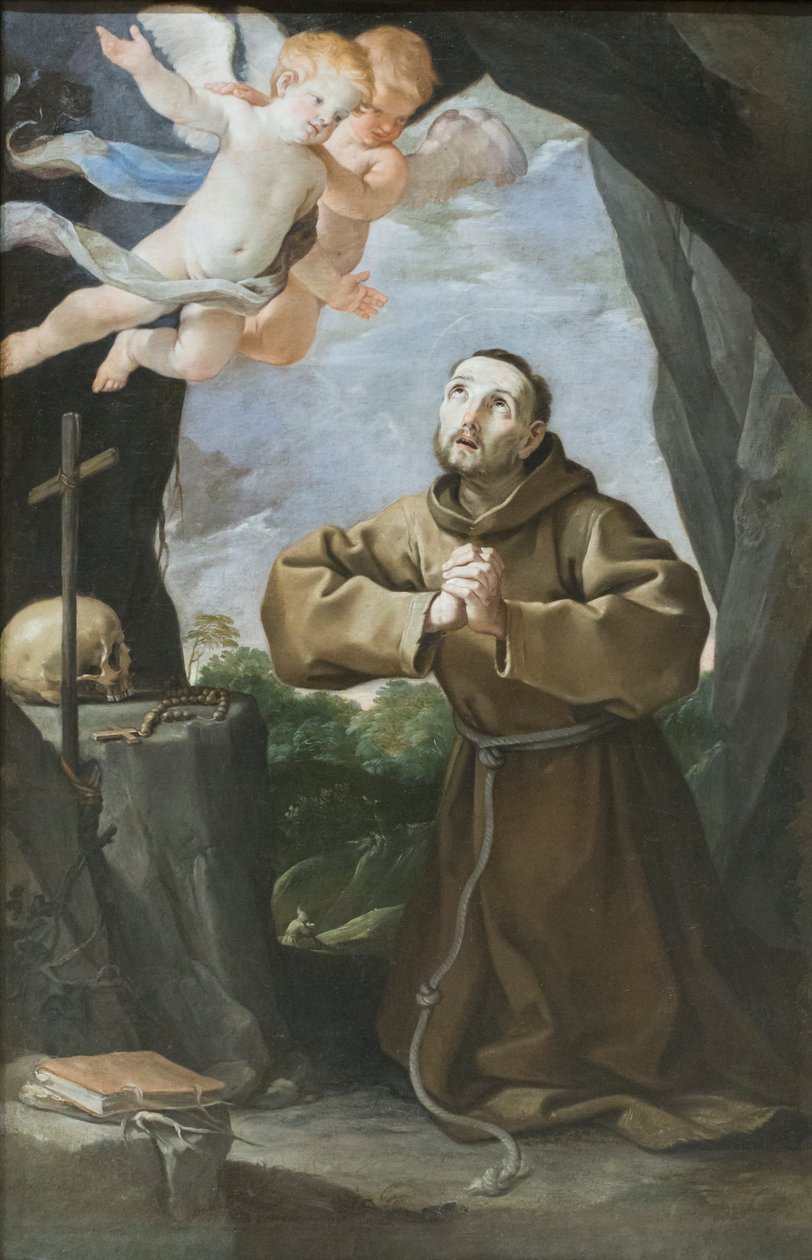 Szent Ferenc a keresztet imádja, 1630-40 körül (olaj, vászon) alkotó: Francesco Giovanni Gessi