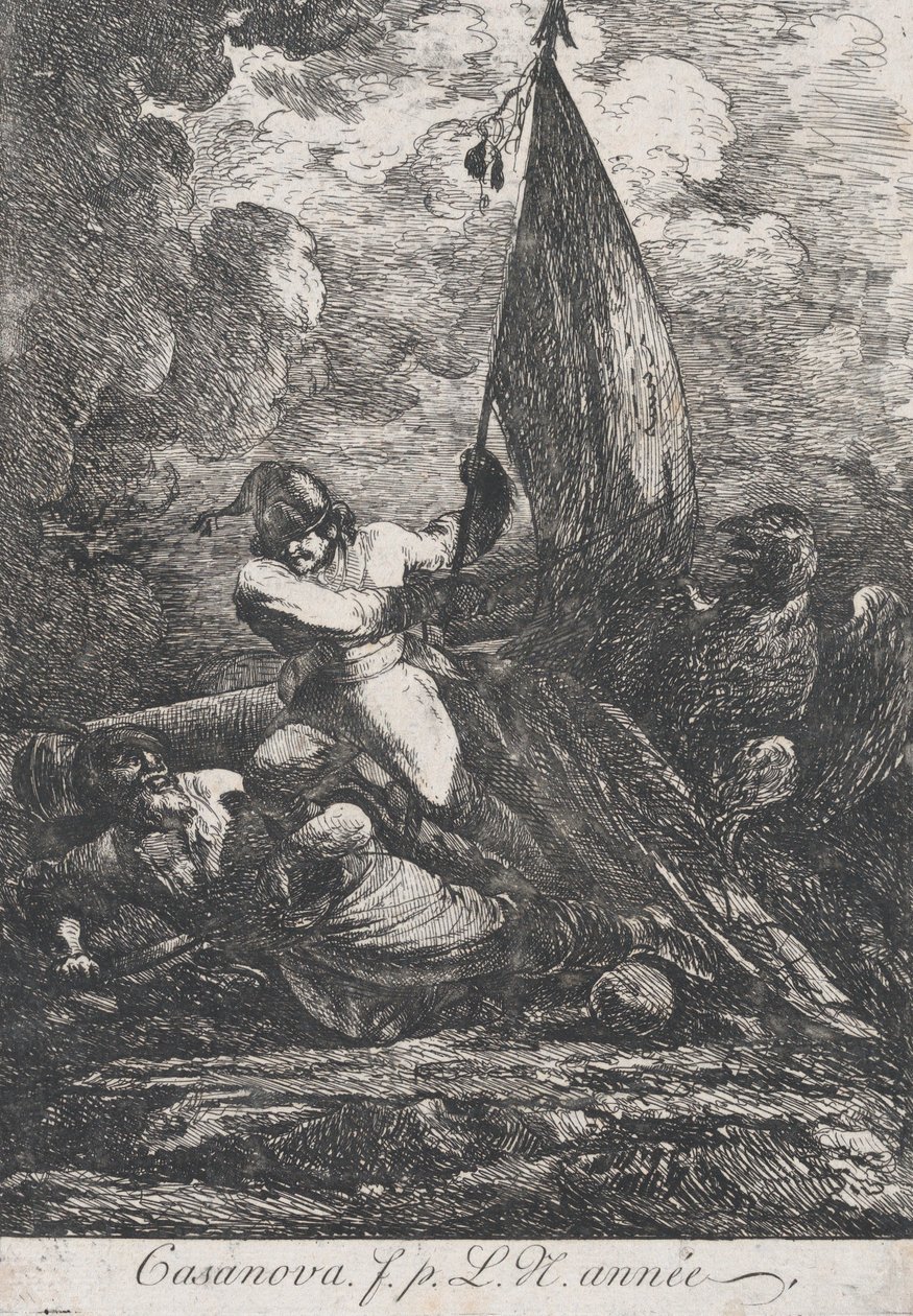 Csatajelenet, valószínűleg 18. század. alkotó: Francesco Giuseppe Casanova