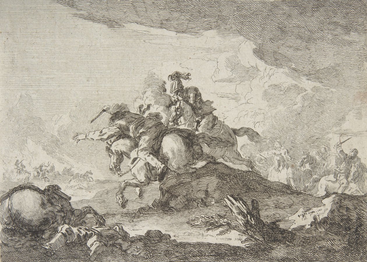Lovassági roham, 18. század közepe-vége. alkotó: Francesco Giuseppe Casanova