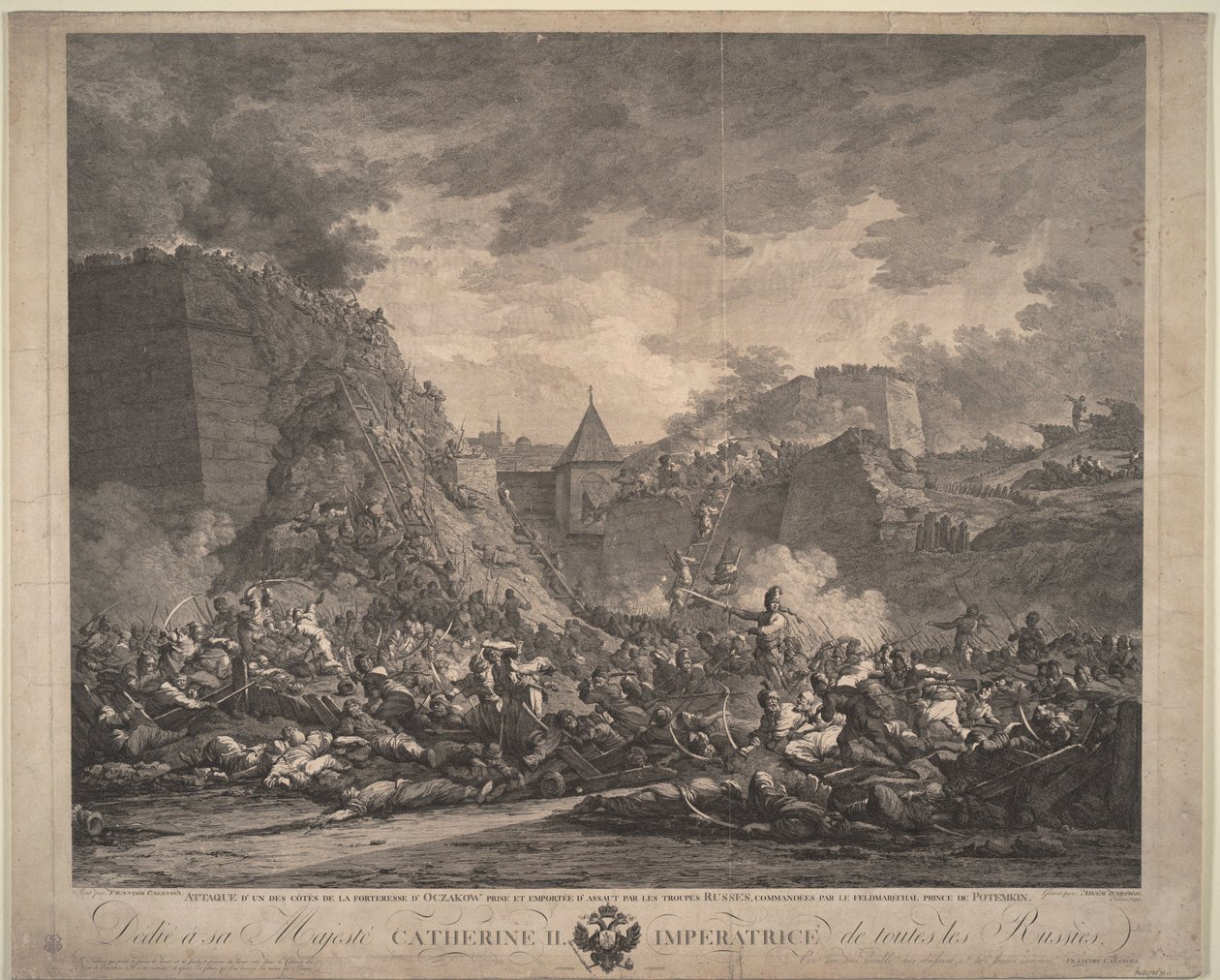 Az Ochakov-erőd ostroma 1788 decemberében, 1792 alkotó: Francesco Giuseppe Casanova