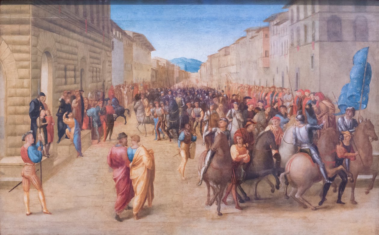 VIII. Károly bejárata Firenzébe alkotó: Francesco Granacci