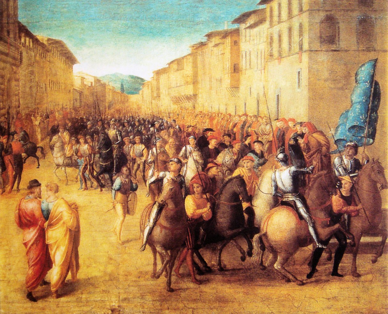 Francia csapatok VIII. Károly vezetésével bevonulnak Firenzébe 1494. november 17. Francesco Granacci munkája alkotó: Francesco Granacci