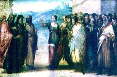 Alexandriai Szent Katalin vitája (panel) alkotó: Francesco Granacci