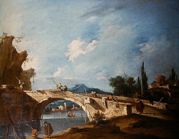 Folyami táj (olaj, vászon) alkotó: Francesco Guardi