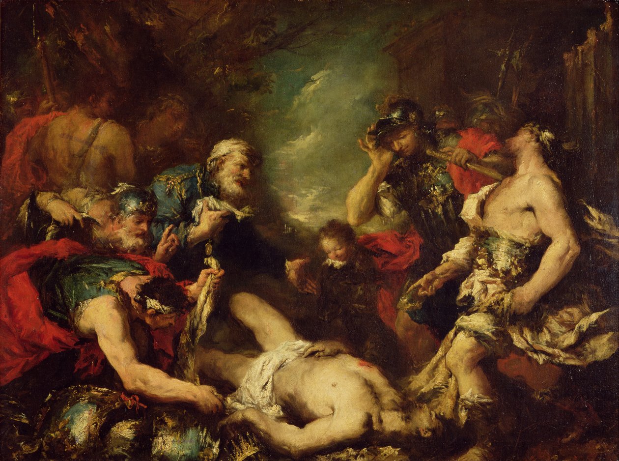 Nagy Sándor III. Dareiosz holtteste előtt, ie 330, 18. század alkotó: Francesco Guardi