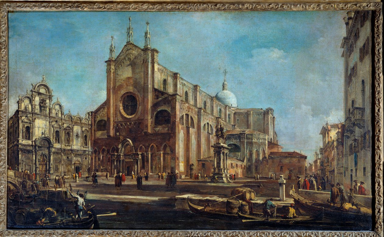A Giovanni és Paolo templom Campo a velencei Scuola di San Marco-val 1766-1770 körül. Francesco Guardi festménye alkotó: Francesco Guardi