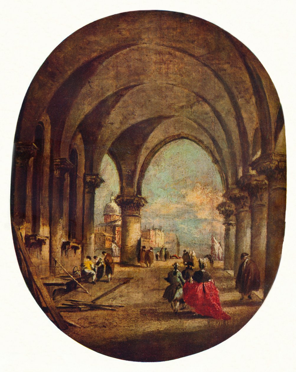 Capriccio a Dózsa-palota árkádjával és a San Giorgio Maggiore-val, 1780-as évek vége, 1930. alkotó: Francesco Guardi
