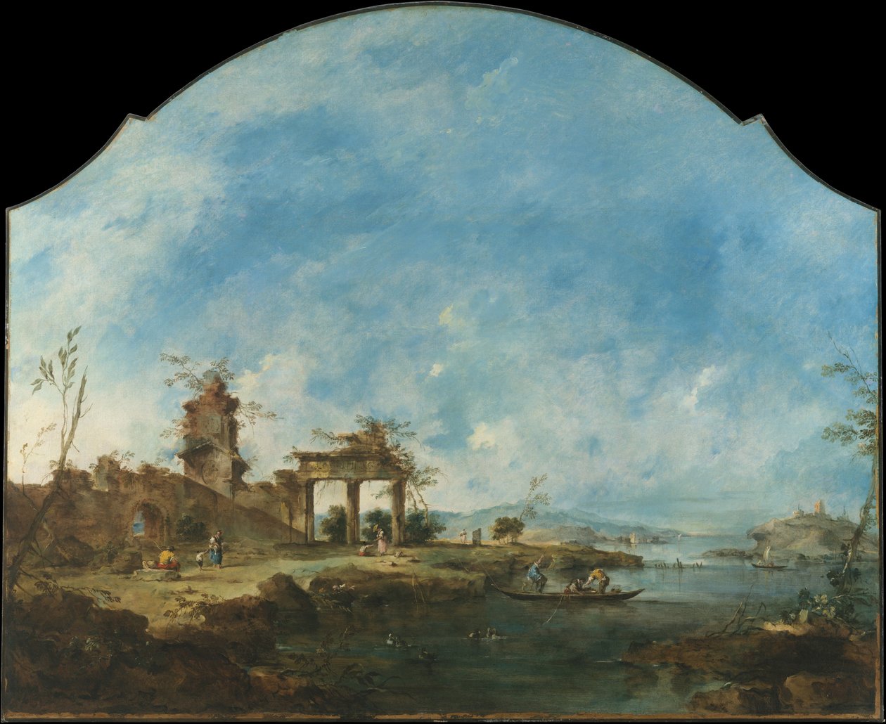 Fantázia tájkép alkotó: Francesco Guardi
