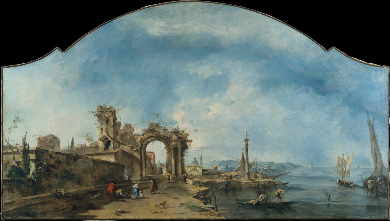 Fantasztikus táj, kb. 1765. alkotó: Francesco Guardi
