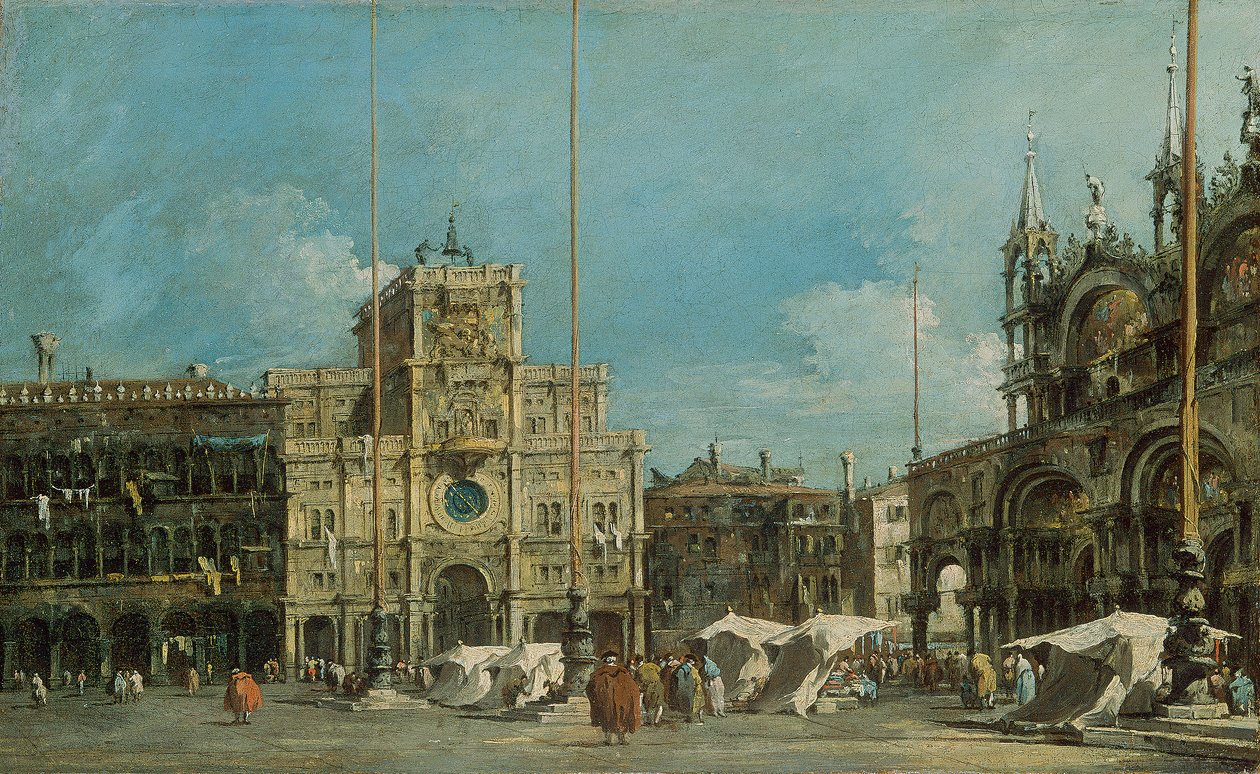 Német: Der Uhrturm am Markusplatz Az Óratorony a Szent Márk téren alkotó: Francesco Guardi