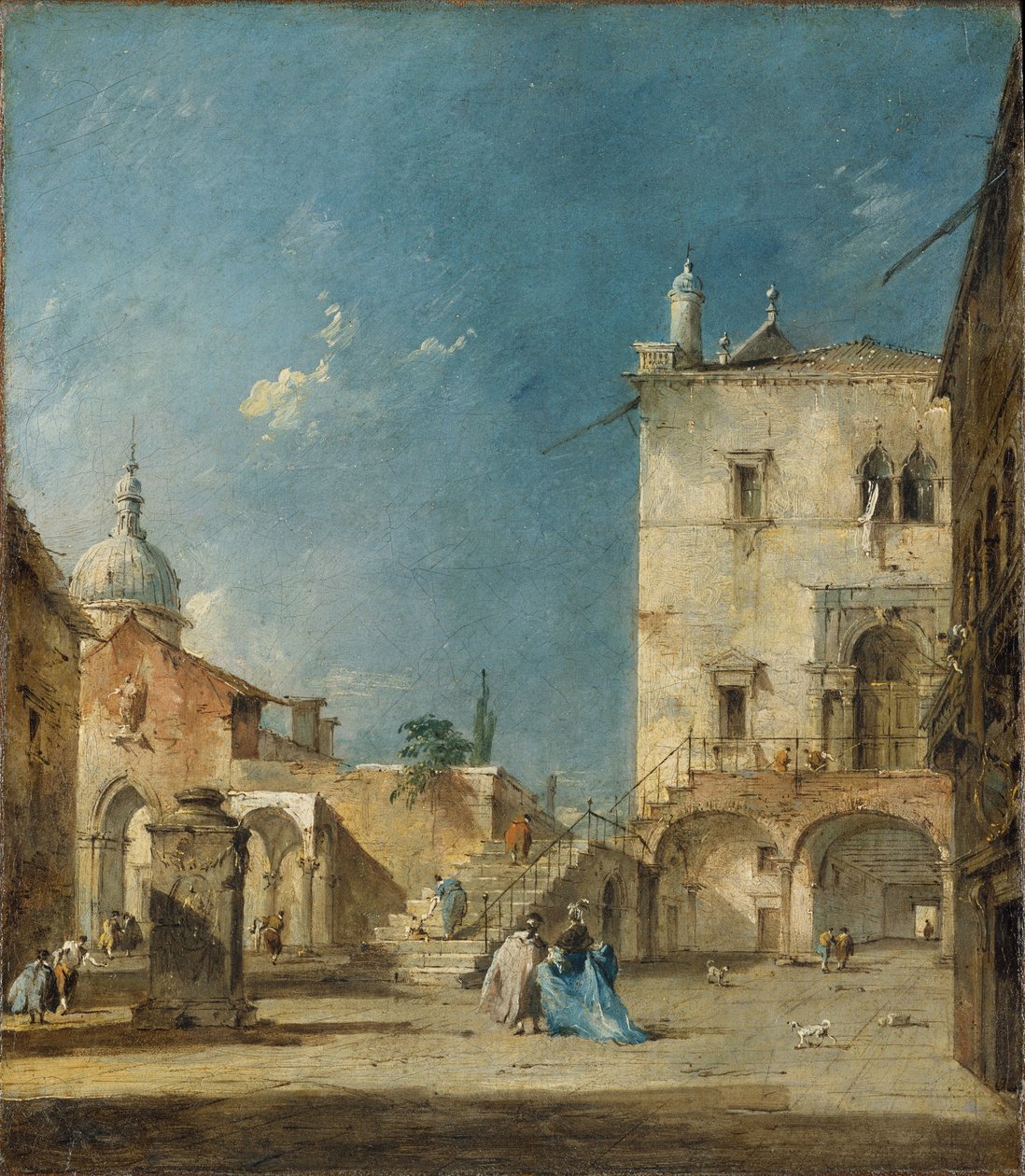 Egy velencei tér vagy Campo képzeletbeli képe, 1780 körül alkotó: Francesco Guardi