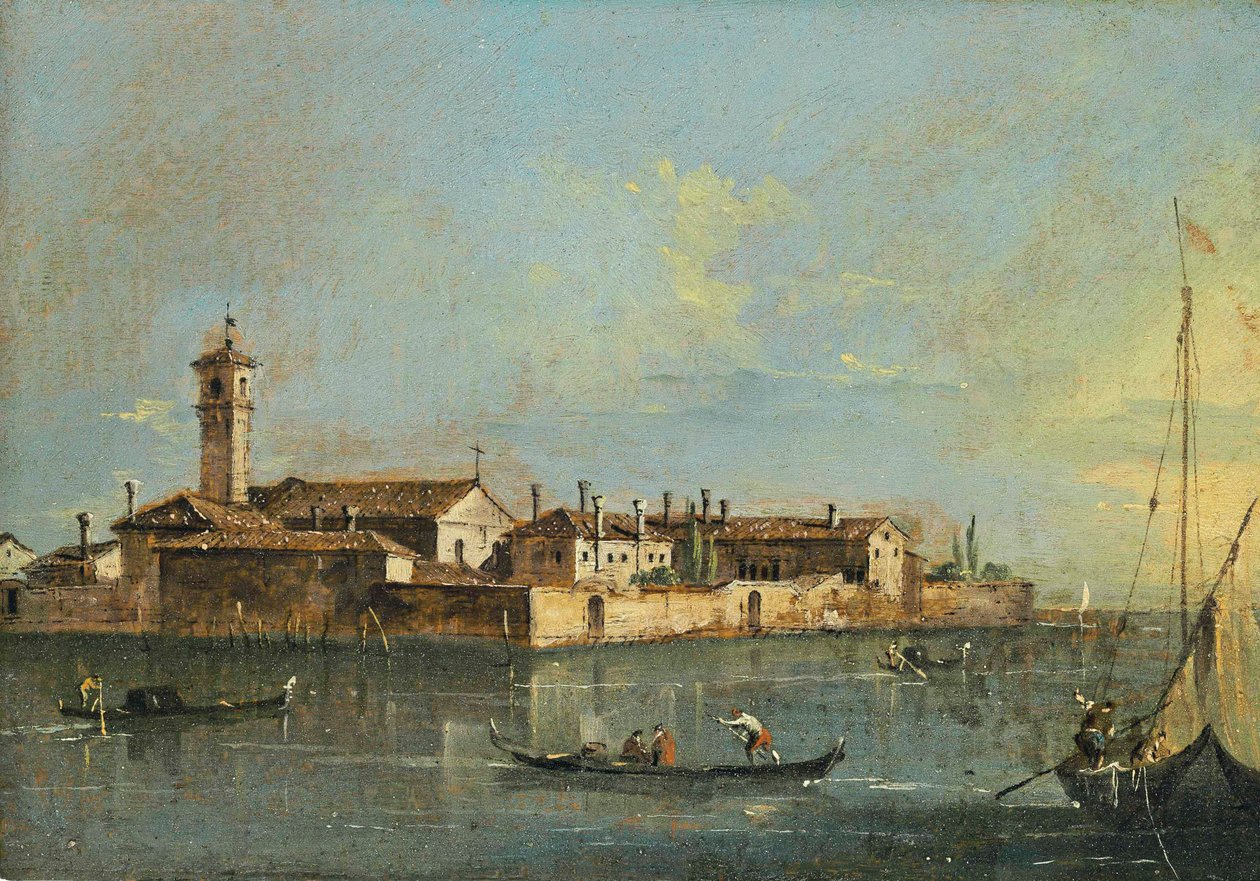 Isola del Lazzaretto Vecchio, XVIII. század második fele. alkotó: Francesco Guardi