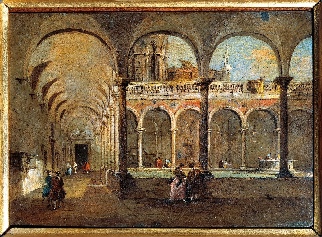 Olaszország, Velence, A barátok kolostora (festmény) alkotó: Francesco Guardi