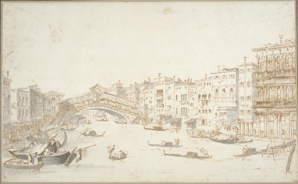 A Rialto-híd alkotó: Francesco Guardi