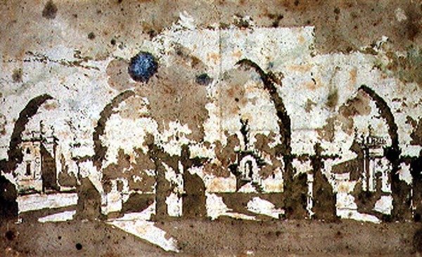 Labirintus a Villa Pisani Gardensben, Vicenza (akvarell papíron) alkotó: Francesco Guardi