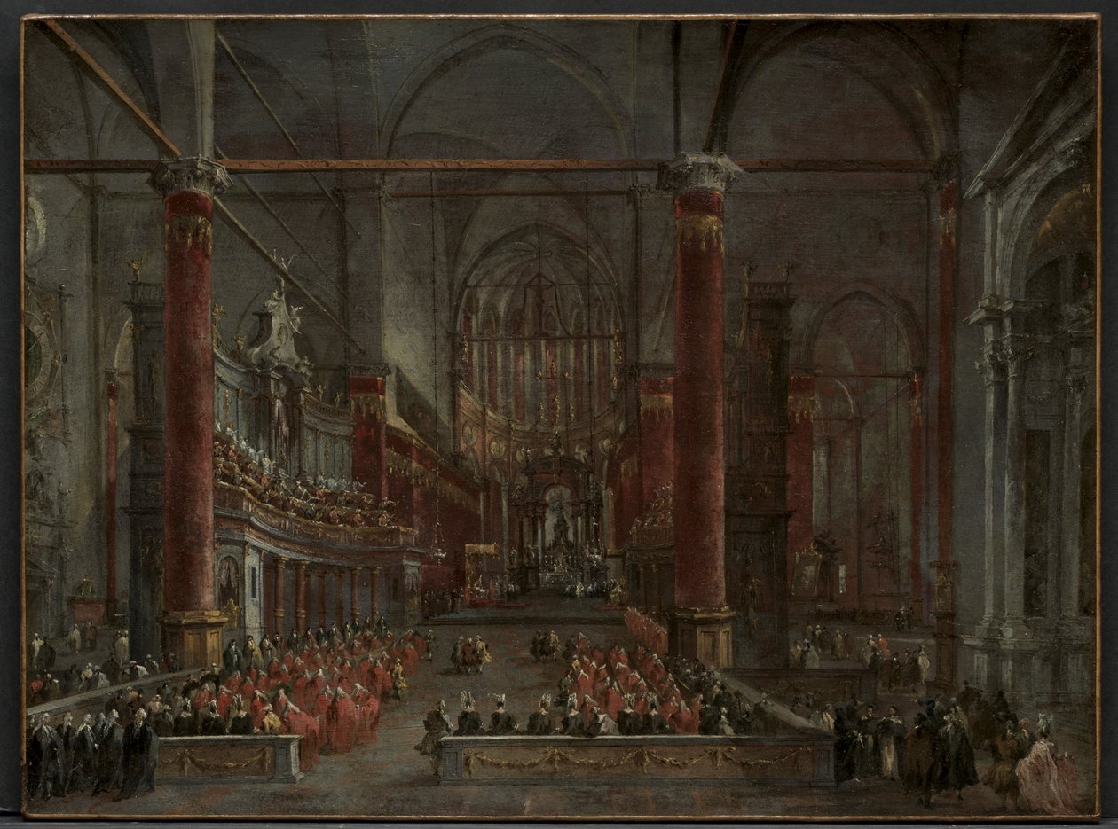Pápai szertartás az SS-ben. Giovanni e Paolo, Velence, 1782 alkotó: Francesco Guardi