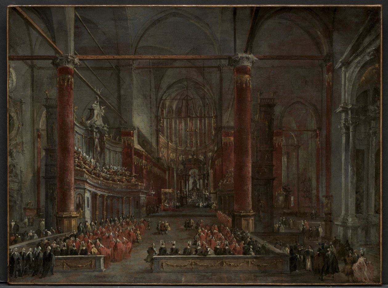 Pápai szertartás az SS-ben. Giovanni e Paolo, Velence, 1782, c. 1783. alkotó: Francesco Guardi