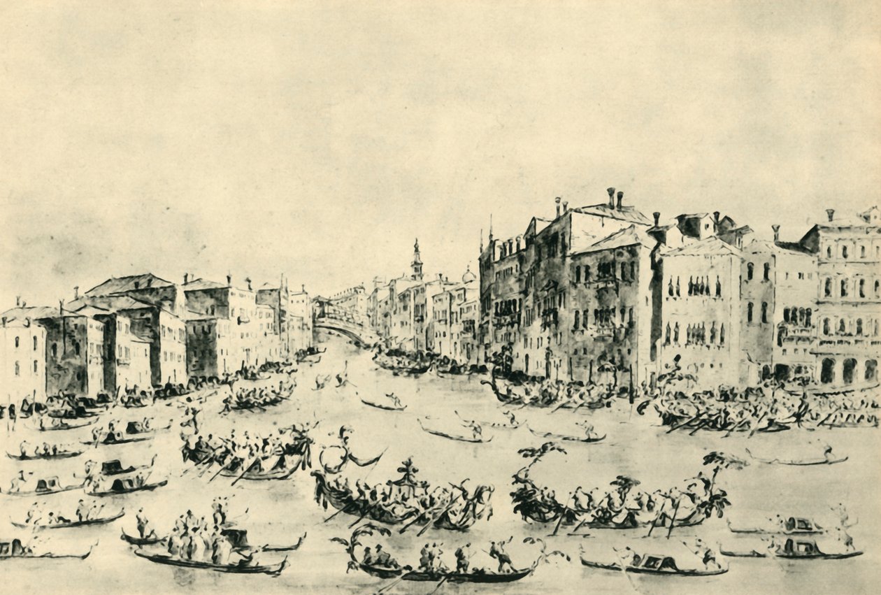 Regatta a Canal Grandén, Velence, 18. század közepe-vége, 1943. alkotó: Francesco Guardi