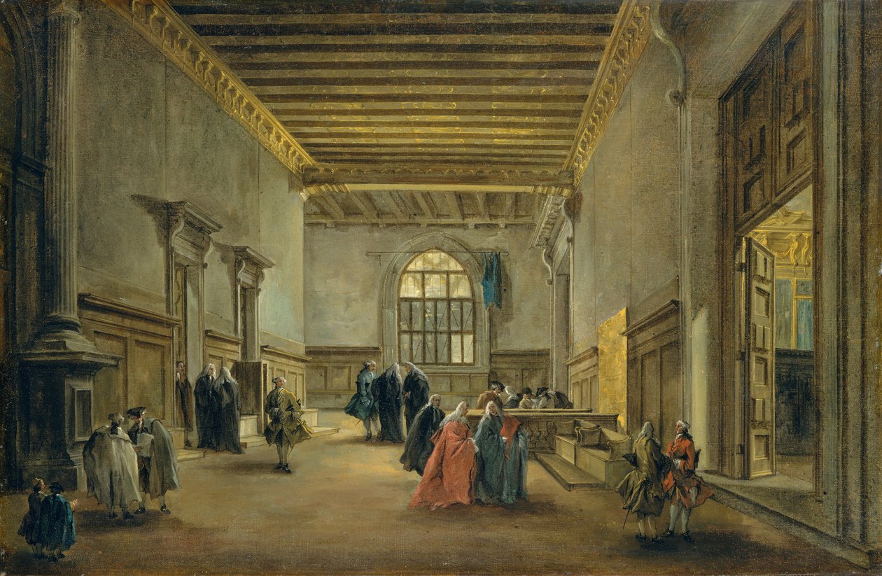 A Sala del Maggior Consiglio előkamrája, kb. 1765-68. alkotó: Francesco Guardi