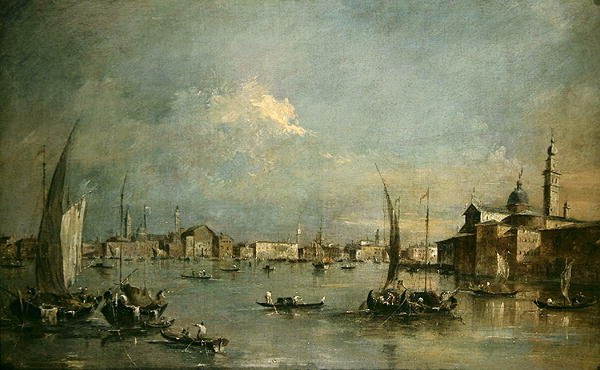A San Giorgio Maggiore templom és a Riva degli Schiavoni (olaj, vászon) alkotó: Francesco Guardi