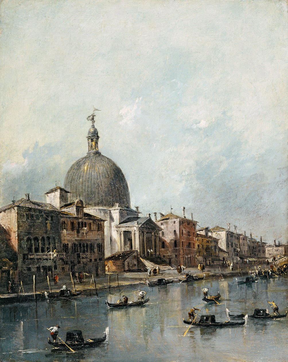 San Simeone Piccolo templom a Canal Grandén, Velence (olaj, vászon) alkotó: Francesco Guardi