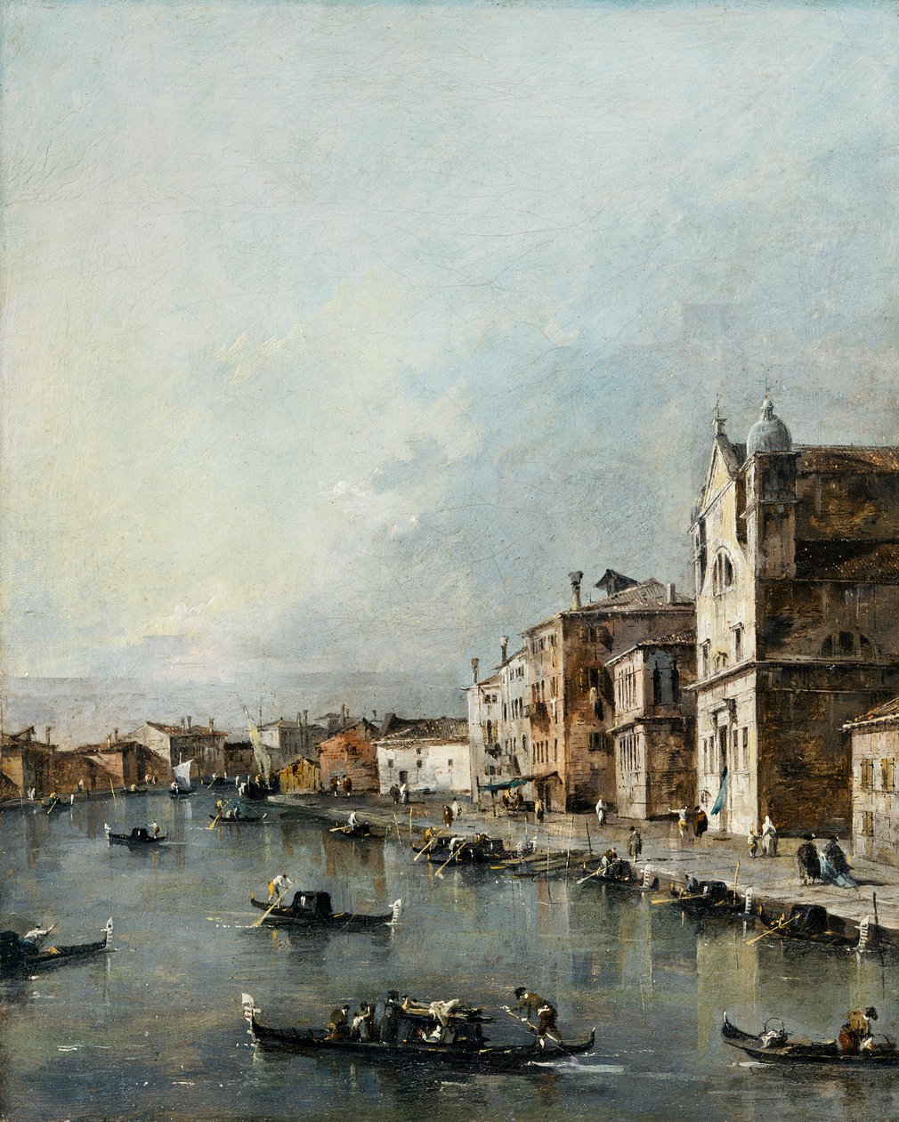 Santa Lucia templom a Canal Grandén, Velence (olaj, vászon) alkotó: Francesco Guardi