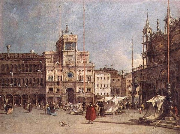 Óratorony, Velence (olaj, vászon) alkotó: Francesco Guardi