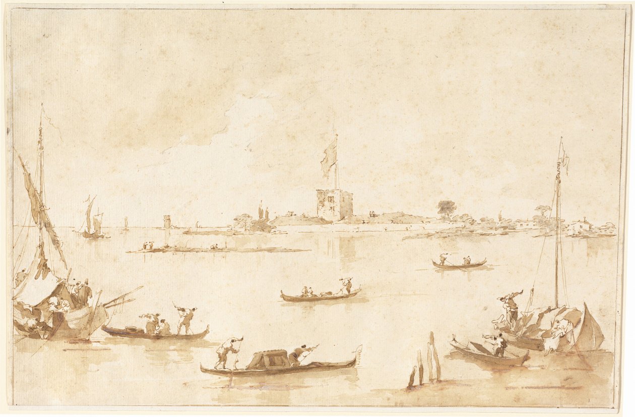 San Andrea erődje a lagúnából alkotó: Francesco Guardi