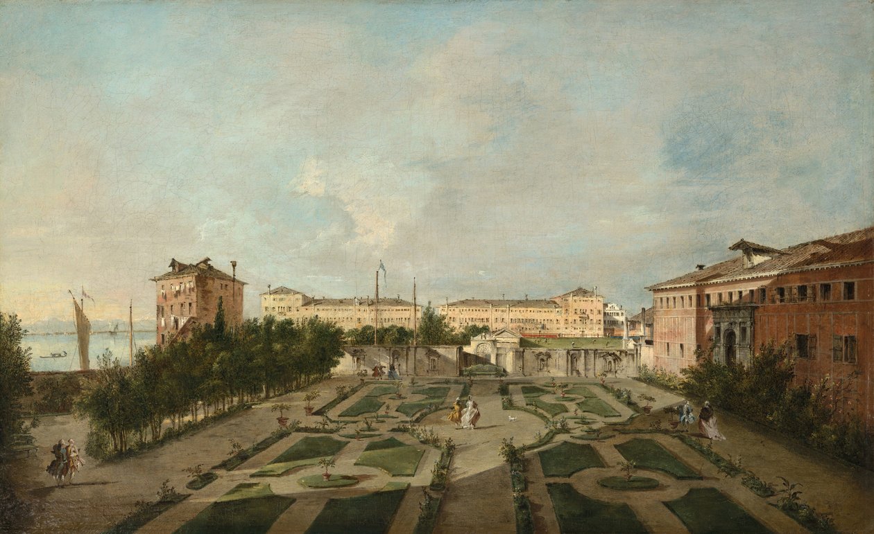 A Palazzo Contarini dal Zaffo kertje, az 1770-es évek vége. alkotó: Francesco Guardi